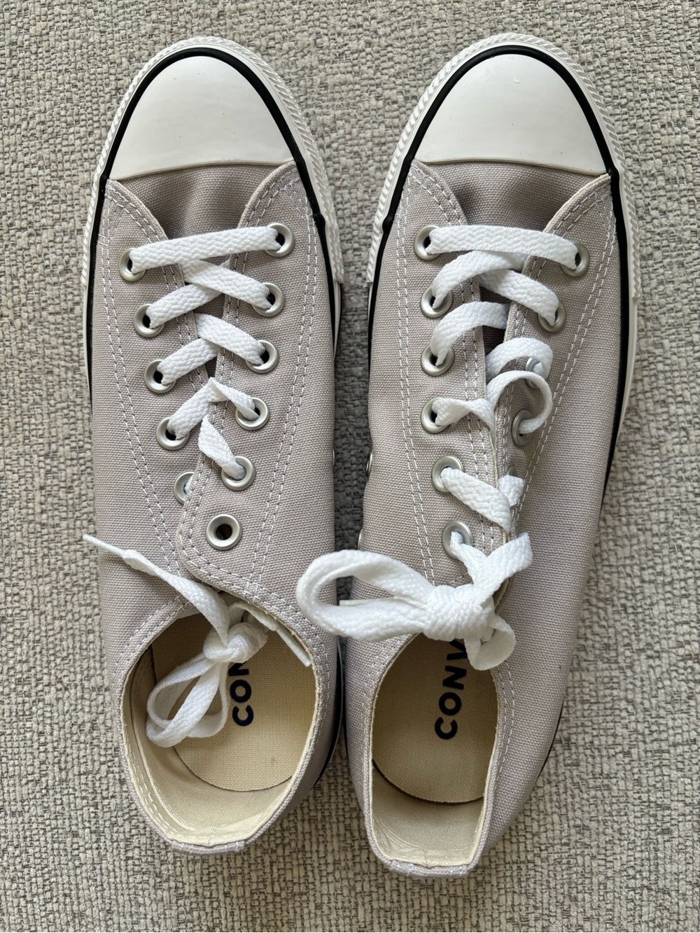 Converse Mens’ Low Top Canvas Sneakers in Light Grey